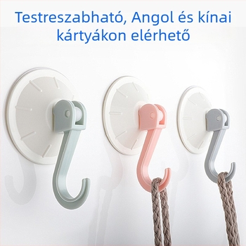 Két méretű műanyag vákuumos akasztó konyhai és fürdőszobai csempékre, nyom nélkül, erős ruhakasztó