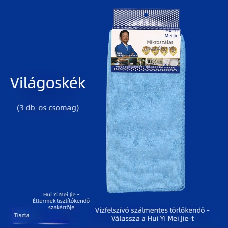 Három darabos tisztítókendő-készlet éttermi konyhához, nedvszívó, zsírt eltávolító, szálmentes, négyszögletes kendők bárpultra