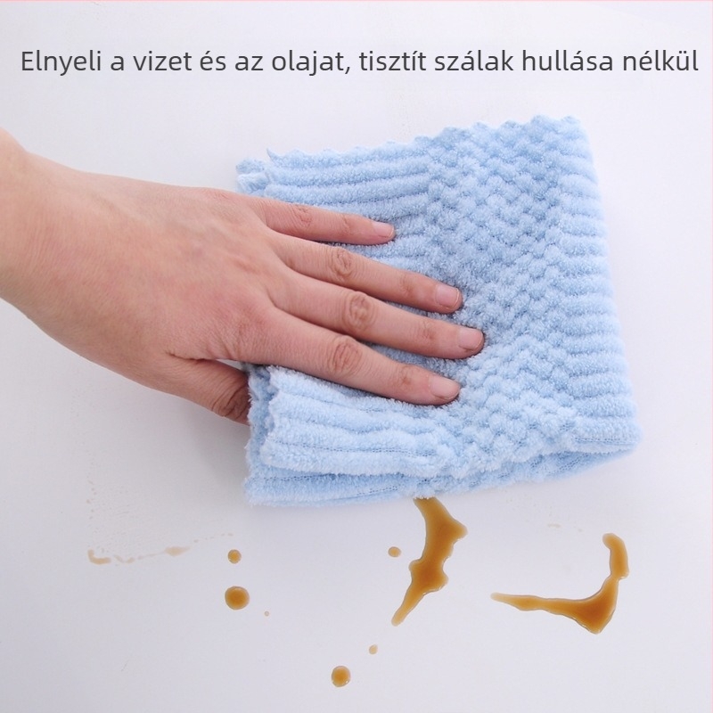 Öt darab korall-flízes törölközőkészlet háztartási használatra – vastag, nedvszívó konyhai és arc törölközők színes csíkokkal