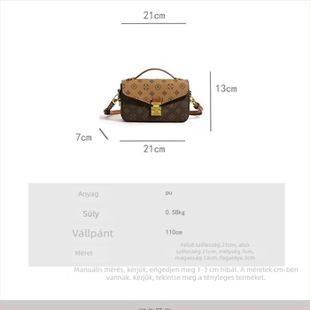 Retro kis négyzet alakú táska kontrasztos mintával, crossbody vállon át, modern megjelenés 2025