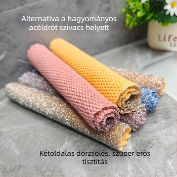 Edényekhez való törlőkendő mikrorostos szemcsékkel, nedvszívó, szöszmentes, olaj- és szennyeződés eltávolítására a konyhában.