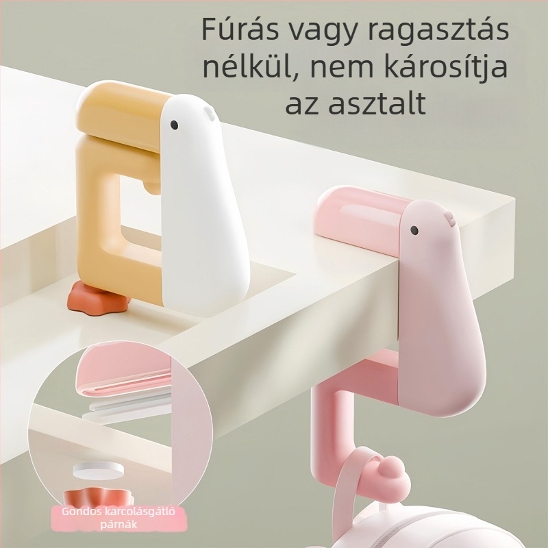 Kreatív hátizsákakasztó íróasztalhoz, fúrás nélkül, hordozható és rögzíthető