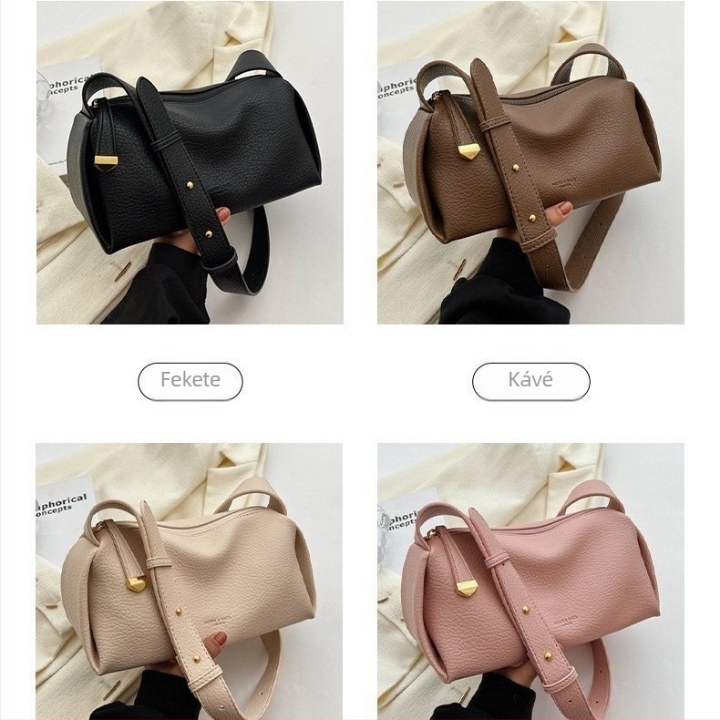 Női crossbody válltáska, új stílus, nagy kapacitású Boston-stílusú táska, elegáns textúra, hónalj alatti párnás táska