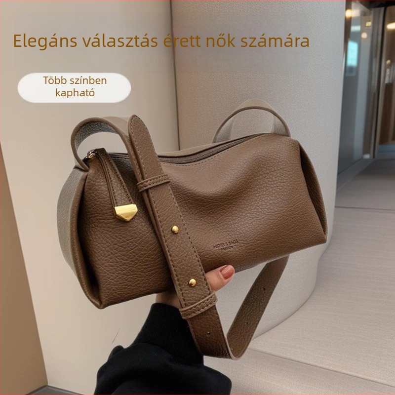 Női crossbody válltáska, új stílus, nagy kapacitású Boston-stílusú táska, elegáns textúra, hónalj alatti párnás táska