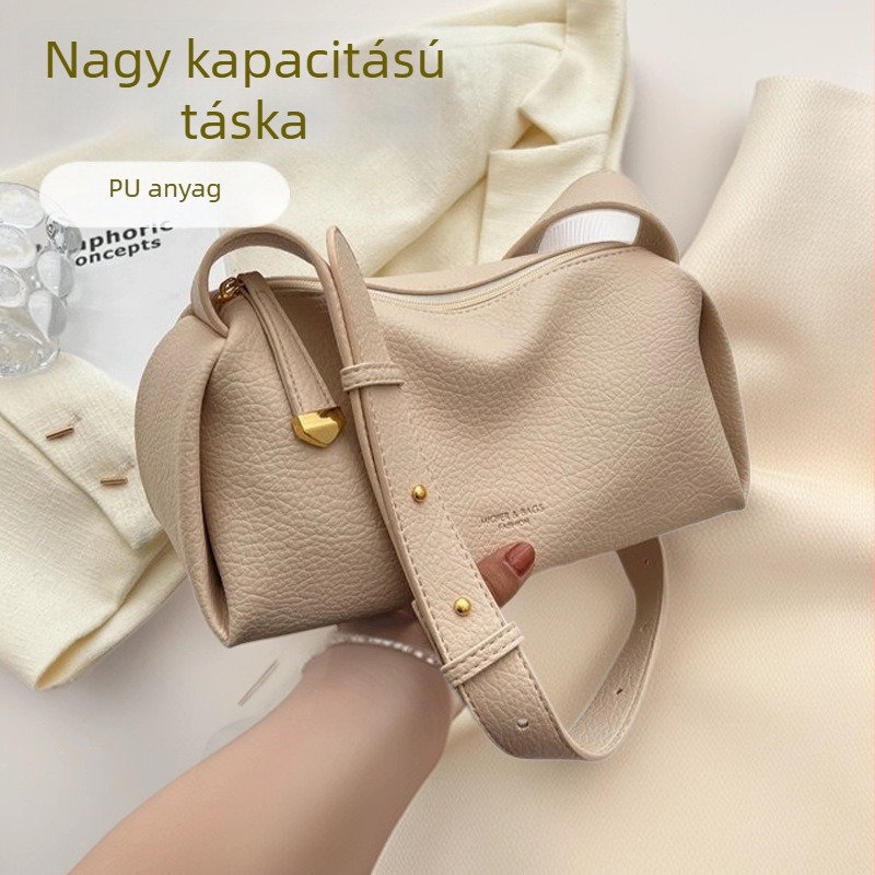 Női crossbody válltáska, új stílus, nagy kapacitású Boston-stílusú táska, elegáns textúra, hónalj alatti párnás táska