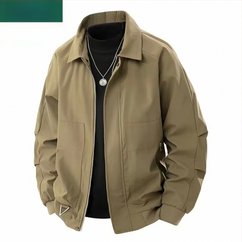 Férfi amerikai stílusú kabát, modern, fleece bélés, szélálló, cipzáros, téli viselet