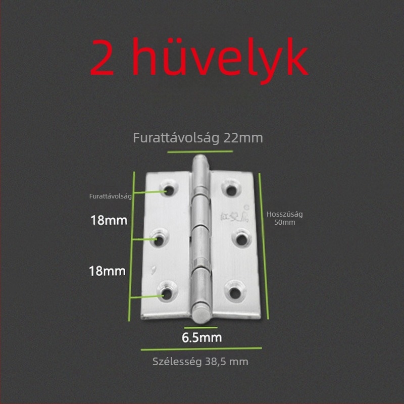 304 rozsdamentes acél zsanér faajtóhoz, síknyitású, csapágyas zsanér, hajlított, vastított zsanér, 2 hüvelyk, 2,5 hüvelyk és 3 hüvelyk