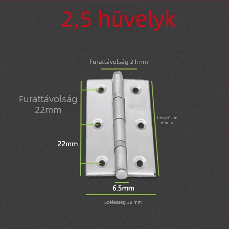 304 rozsdamentes acél zsanér faajtóhoz, síknyitású, csapágyas zsanér, hajlított, vastított zsanér, 2 hüvelyk, 2,5 hüvelyk és 3 hüvelyk