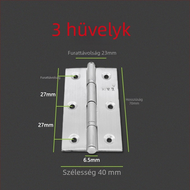 304 rozsdamentes acél zsanér faajtóhoz, síknyitású, csapágyas zsanér, hajlított, vastított zsanér, 2 hüvelyk, 2,5 hüvelyk és 3 hüvelyk