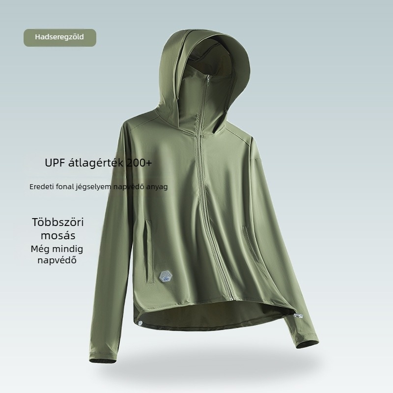 Uniszex kapucnis dzseki UV-védelem UPF100+, könnyű, lélegző, nylonból, nyári szabadtéri tevékenységekhez