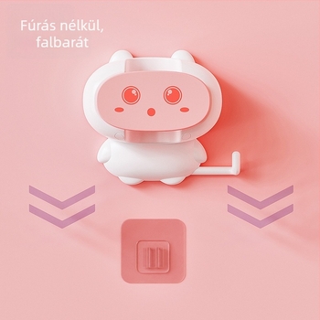 Space Cat mopklipsz, fúrás nélküli falra szerelhető, kampó a seprűhöz és mophoz, ABS anyag, aranyos rajzfilm design, terhelhetőség 5 kg