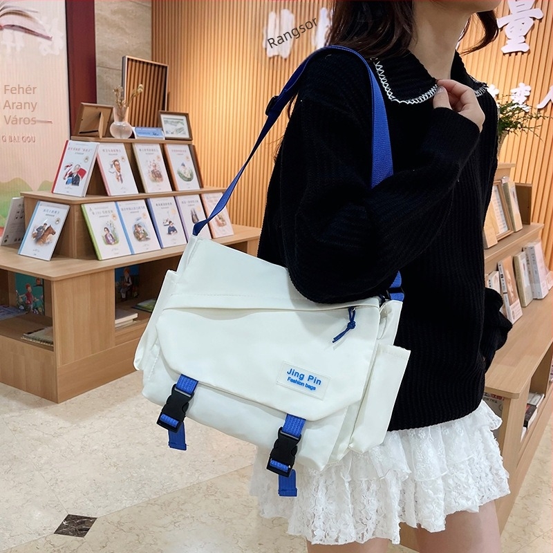 Harajuku-stílusú, nagy kapacitású válltáska nőknek, sokoldalú iskola- és mindennapi használatra, retro vászon táska