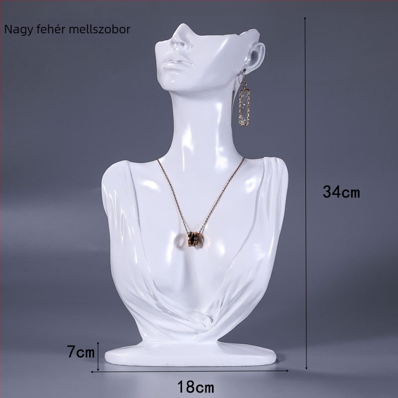 Gyanta bust nyaklánc-kijelző állvány – ékszerkijelző és fülbevaló tartó