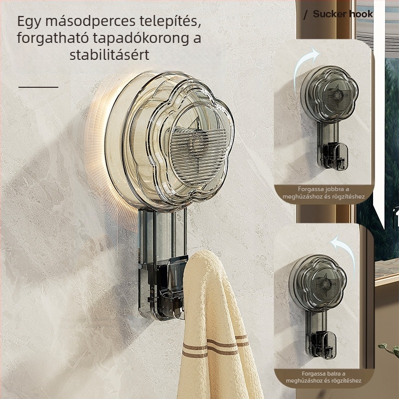 Könnyű luxus erős szívókampó fúrás nélkül fürdőszobához – falra és ajtóra, törölközőknek