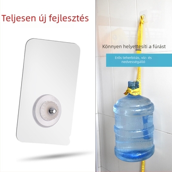 Fúrás nélküli falikampó erős ragasztóval, átlátszó, konyha és fürdőszoba használatra, terhelhetőség 10 kg-ig