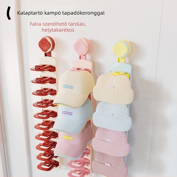 Kalap tároló klip – fúrás nélküli szervező a szekrényhez, háromsoros modern PP kalapakasztó, baseball- és babakalapokhoz, 3-5 kg terhelhetőség