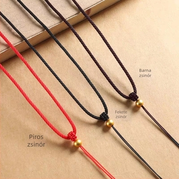 Minimalista medál zsinór aranyozott nyolc kincses iránytű medállal, állítható vékony vagy vastag zsinórral, jáde medállal és Buddha-amulettel
