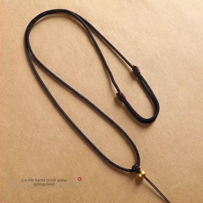 Minimalista medál zsinór aranyozott nyolc kincses iránytű medállal, állítható vékony vagy vastag zsinórral, jáde medállal és Buddha-amulettel