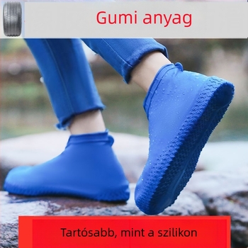 Felnőtteknek szóló gumiból készült esőcipővédő, középhosszú, vízálló, szennyeződés elleni védelemmel, tartós, csúszásmentes talppal