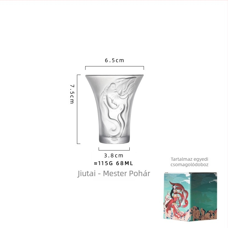Kínai stílusú üvegből készült teáscsésze sárkány mintával aromás kóstoláshoz