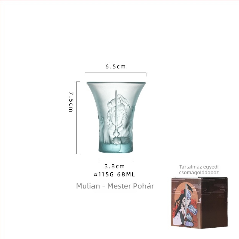 Kínai stílusú üvegből készült teáscsésze sárkány mintával aromás kóstoláshoz
