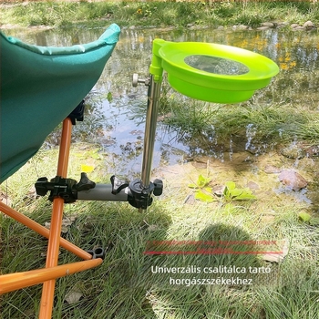 Univerzális etetőtál tartó horgász székre, botklipsz és etetődoboz tartó