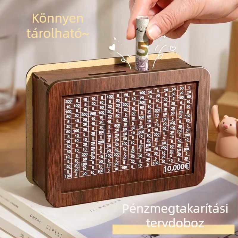Fa digitális persely – csak betétek, retro dizájn, kiváló kreatív születésnapi ajándék