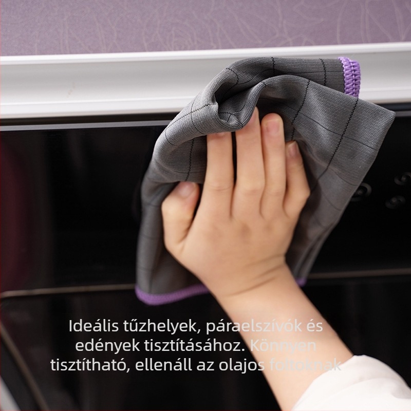 Multifunkcionális szénszálas edénymosókendő otthonra és a konyhába, újrahasználható, nyomot nem hagy, nedvszívó, autóablak kendő