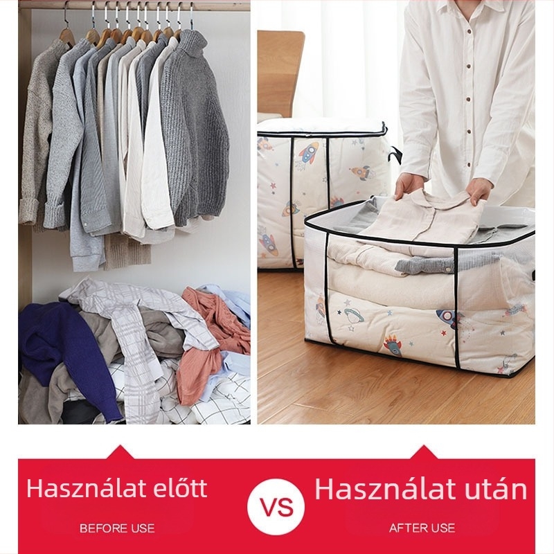 Nylon hálós paplan tároló táska, por- és nedvességálló ruházati szervező, utazási csomagoló táska