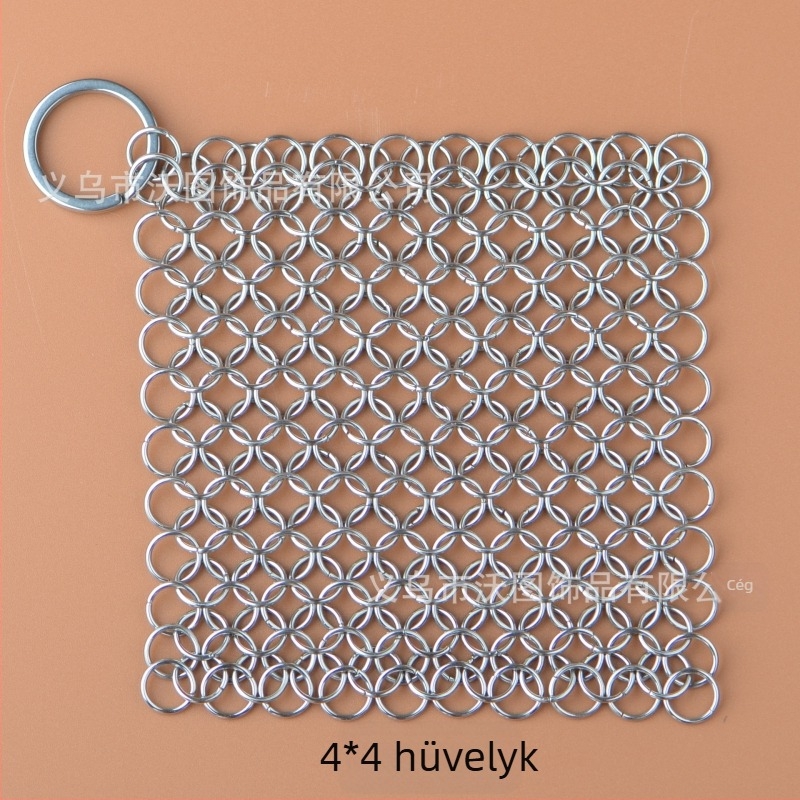 Wotu négyszögletes rozsdamentes acél edényecset, tisztítós háló és helyettesítő acélszál-golyó