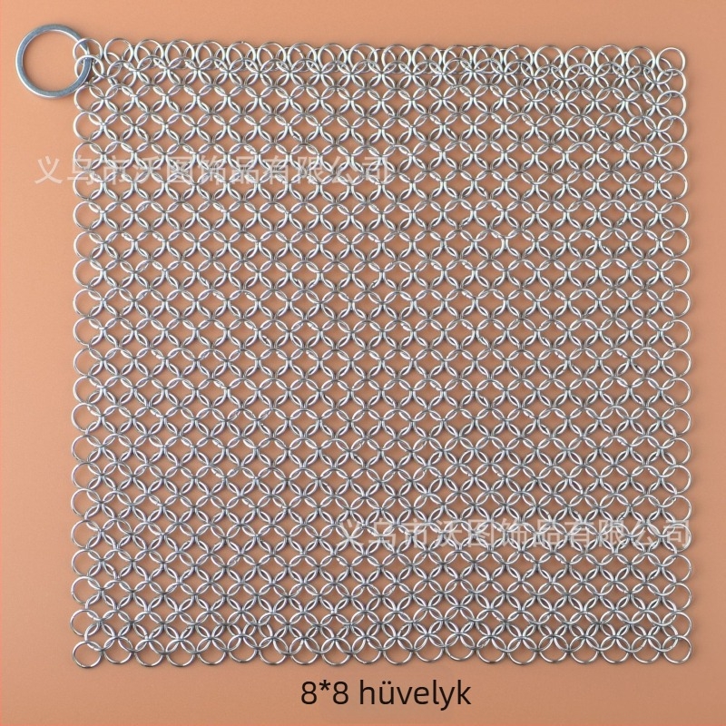 Wotu négyszögletes rozsdamentes acél edényecset, tisztítós háló és helyettesítő acélszál-golyó