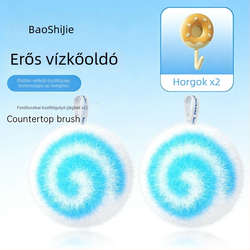 Mágikus tisztítólabda fürdőszobához — kefés készlet mosdóhoz, mosdópulthoz, csempékhez és fugákhoz.