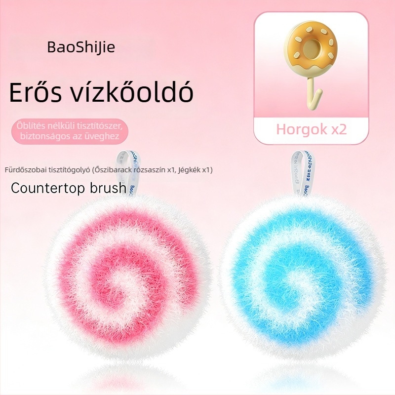 Mágikus tisztítólabda fürdőszobához — kefés készlet mosdóhoz, mosdópulthoz, csempékhez és fugákhoz.