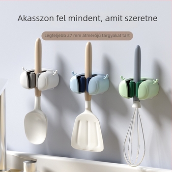 Szarvas alakú felmosóklip – erős, teherbíró, perforáció nélküli, falra szerelhető fürdőszobai akasztó