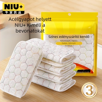 Színes, kétoldalas bambuszrostból készült edénytörlő kendő, nedvszívó, olajálló és foltálló, konyhai használatra