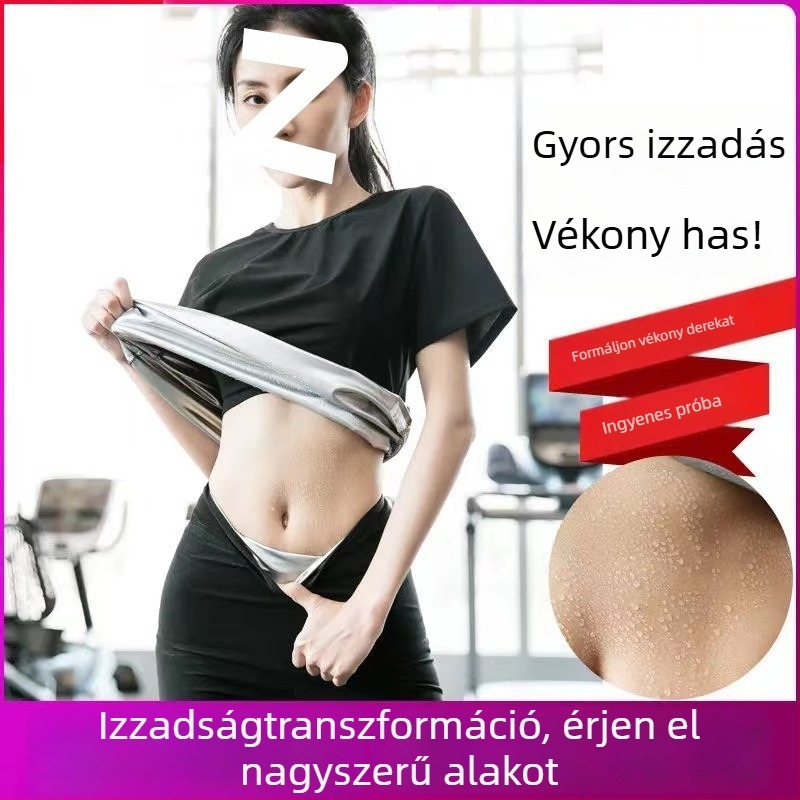 Női izzadásos fitnesz szett – Fokozott zsírégető verzió, felső és nadrág a haskontrollal