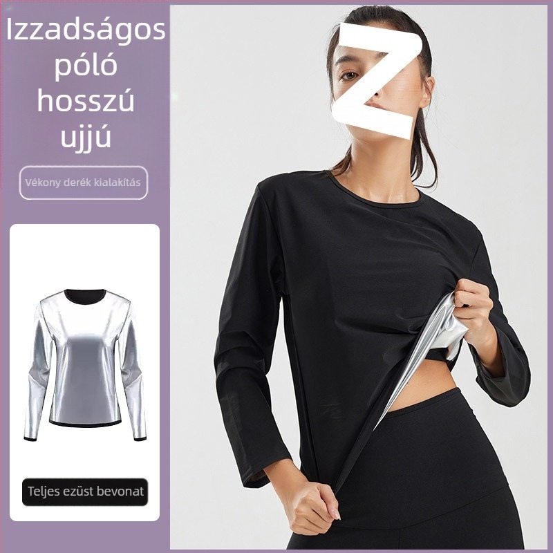 Női izzadásos fitnesz szett – Fokozott zsírégető verzió, felső és nadrág a haskontrollal