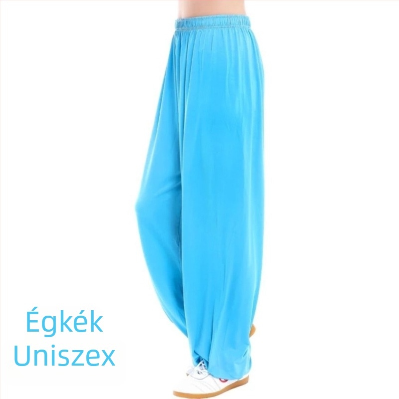 Tai Chi Ice Silk nadrág edzésre, uniszex, nagy méret, lantern-stílusú, Tai Chi ruházat tavasz–nyár.