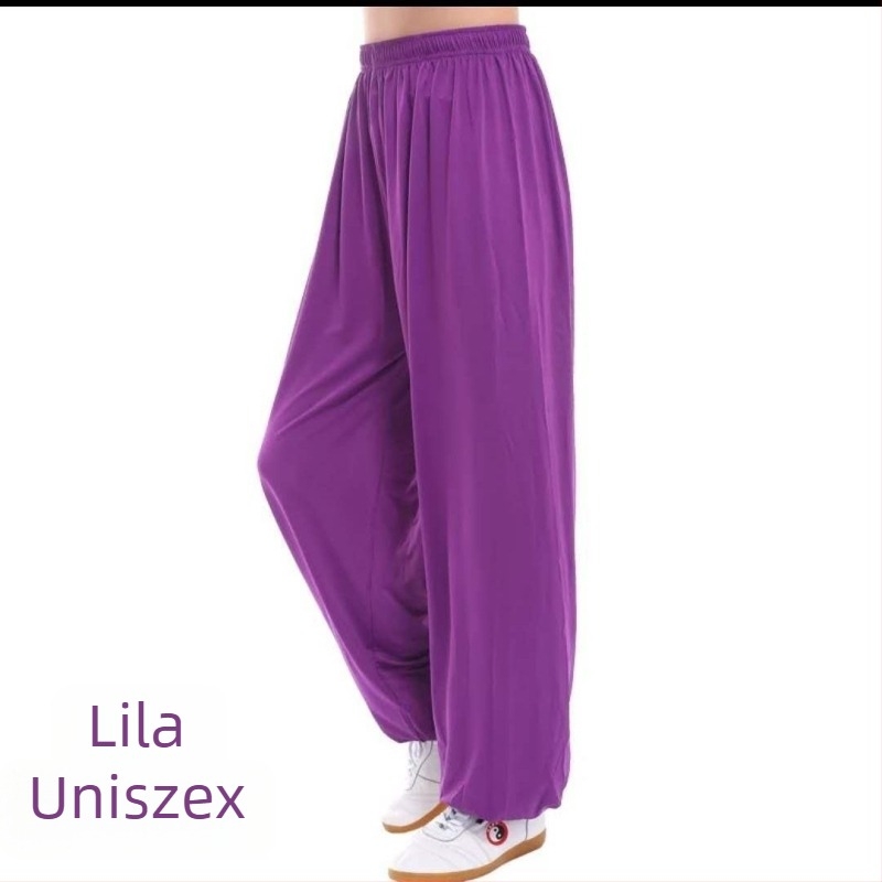 Tai Chi Ice Silk nadrág edzésre, uniszex, nagy méret, lantern-stílusú, Tai Chi ruházat tavasz–nyár.