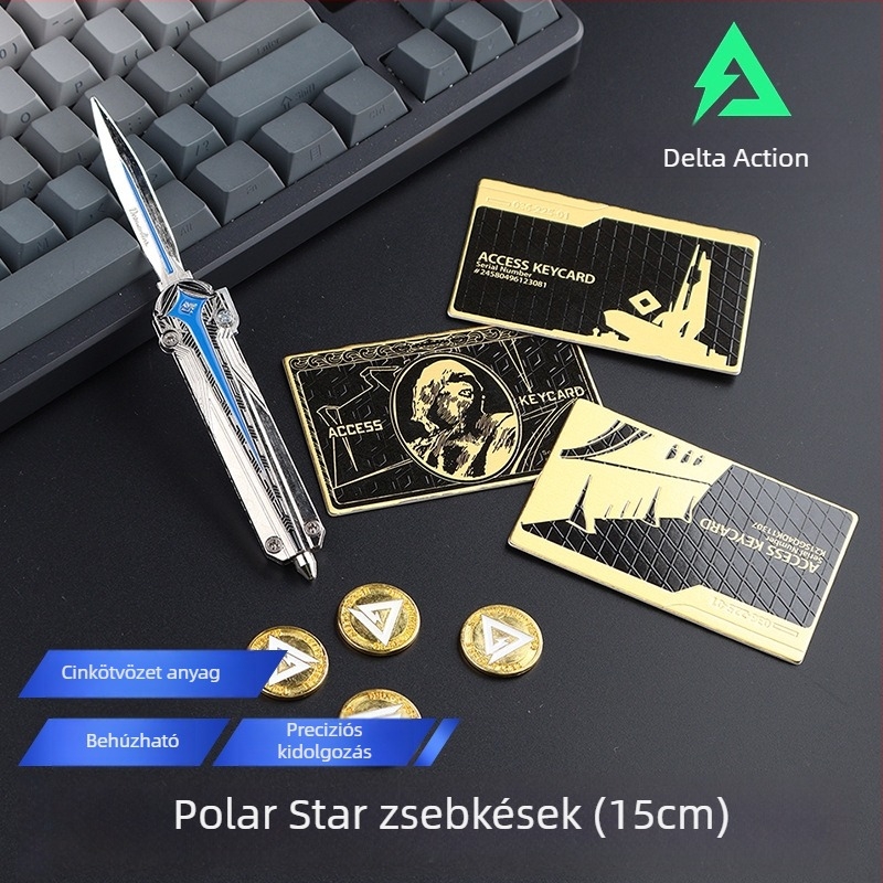 Delta Operation Polaris zsebkés – játékperiféria, fém játékmodell kilövő mechanizmussal, ötvözet figurája, férfi karakter, élesítés nélküli
