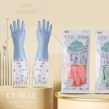 Shumida téli háztartási kesztyű fleece-béléses, latex vízálló, vastag, tartós, elasztikus csuklópánttal