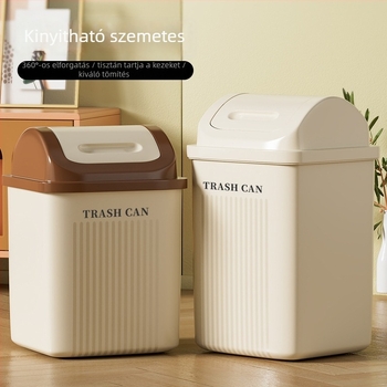 Fürdőszobai kuka kilengő fedéllel, nagy kapacitású, 12 L+, otthoni használatra (konyha, nappali)