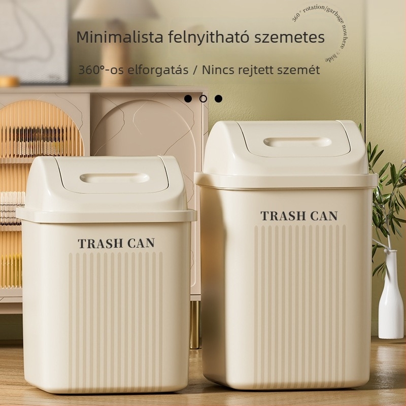Fürdőszobai kuka kilengő fedéllel, nagy kapacitású, 12 L+, otthoni használatra (konyha, nappali)