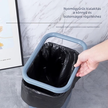 Műanyag négyzet alakú szemetes otthoni és konyhai felhasználásra, 8 L, fedél nélküli
