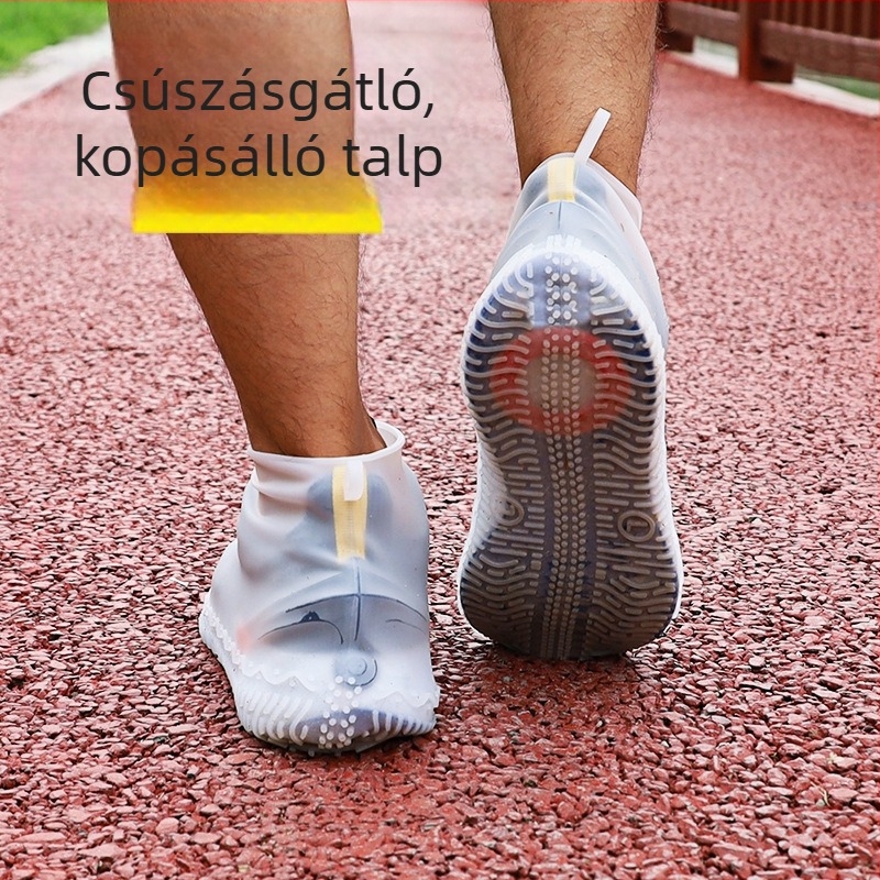 Szilikon esőpapucs fedők felnőtteknek és gyerekeknek, vastagított, vízálló, csúszásmentes, hordozható, rugalmas