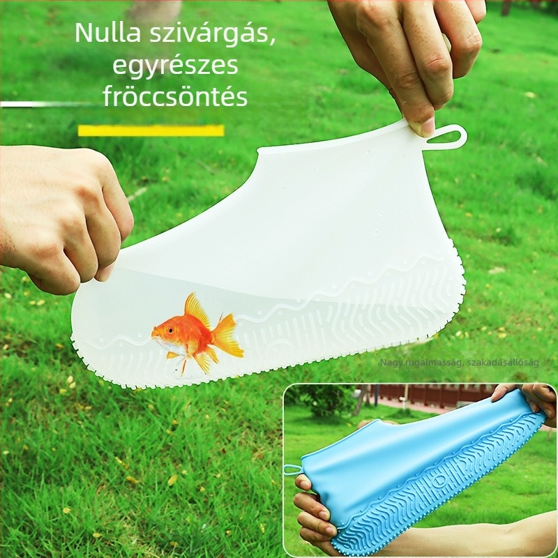 Szilikon esőpapucs fedők felnőtteknek és gyerekeknek, vastagított, vízálló, csúszásmentes, hordozható, rugalmas
