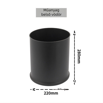 Rozsdamentes acél szemetes, dupla rétegű, fedél nélkül, 12 L, otthoni használatra (konyha, nappali, fürdőszoba)