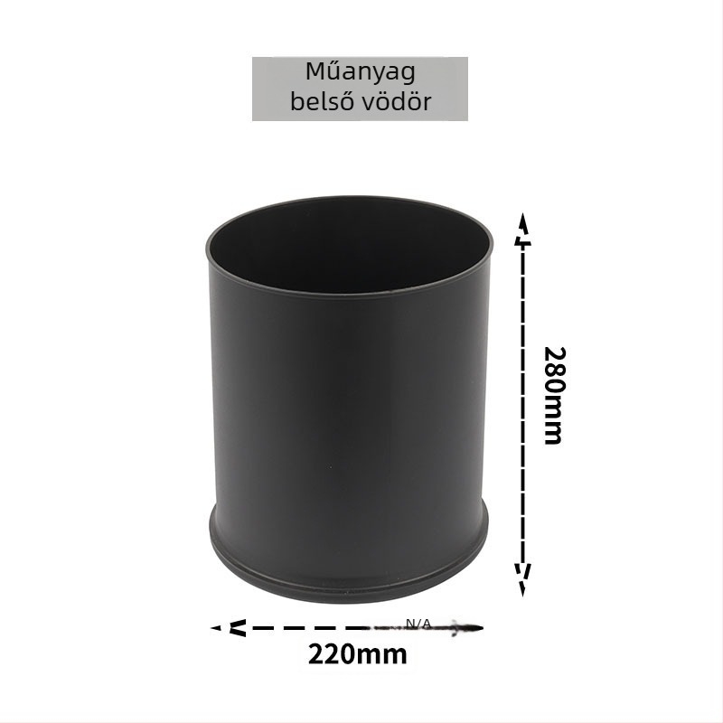 Rozsdamentes acél szemetes, dupla rétegű, fedél nélkül, 12 L, otthoni használatra (konyha, nappali, fürdőszoba)