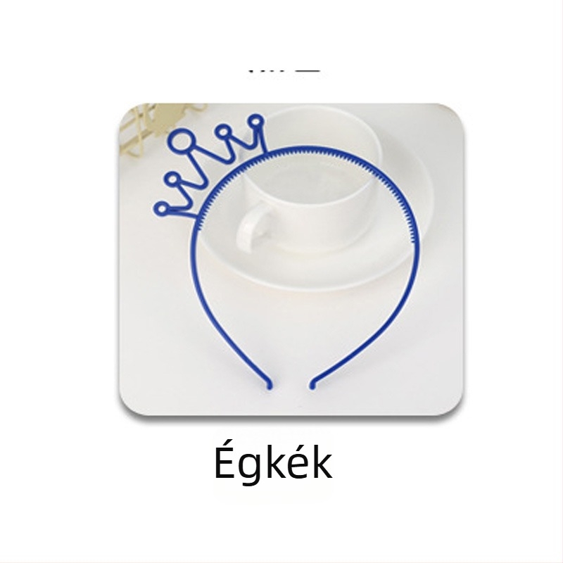 Gyerekeknek szóló koronás hajpánt, fogazott, egyszínű, aranyos hercegnő fejfedő