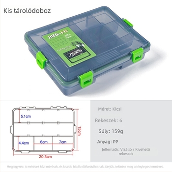 Többfunkciós csali- és kellékdoboz horgászathoz, tárolórésszel